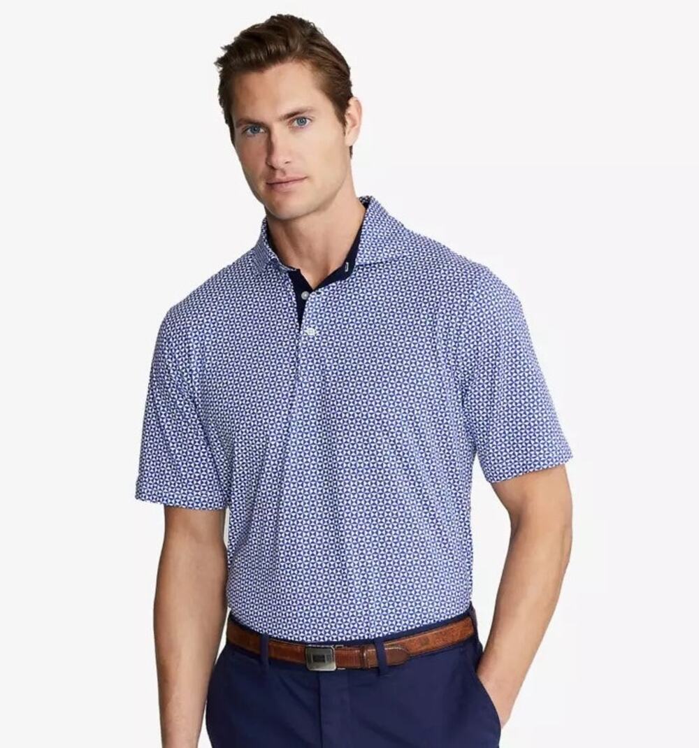 New Polo Golf Ralph Lauren Polo Classic Fit Blue Hourglass Shirt XL MSRP $98.50